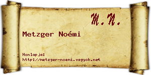 Metzger Noémi névjegykártya